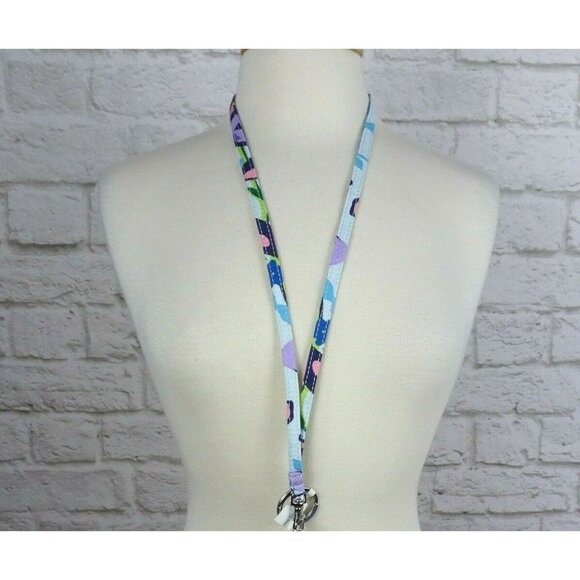 Vera Bradley Marian Floral Lanyard Key Ring ID Holder Clip Floral New Boho NWT - Picture 1 of 6